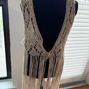 Blu-pepper Women's Cream and Tan Gilet